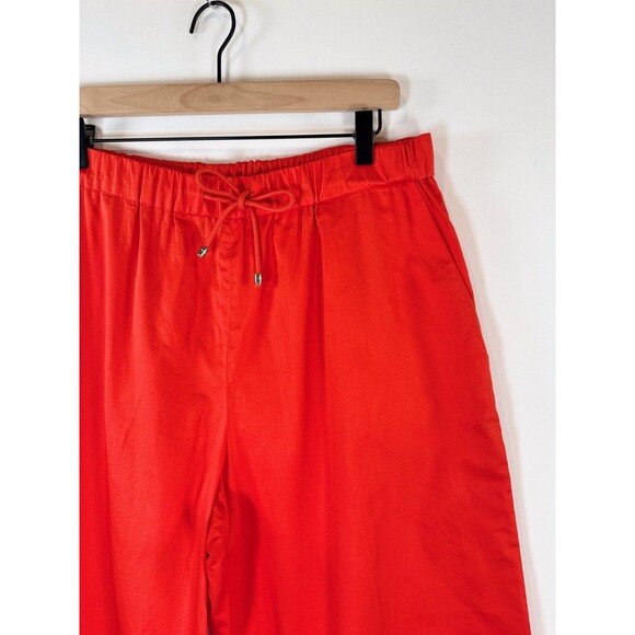 Max Mara Womens Red Leisure Cannone Trouser Cropped Hi Rise Wide Leg Medium - Picture 8 of 13